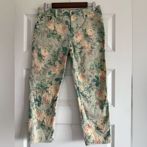 Lauren Ralph Lauren Floral Rose Print Mid Rise Straight Leg Jeans Cottagecore
